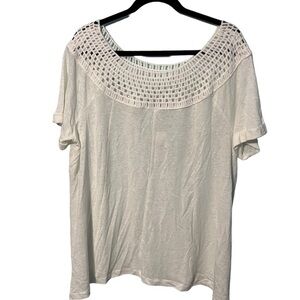NWT Cato Off White Color Pull Over Top Linen Blend Size XL
